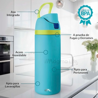 Foto 2 | Foto 2 | Magma Life Termo Acero Inoxidable 946ml(32oz), Material Seguro Y Resistente, Tapa Con Botón Y Cerradura, Asa Integrada