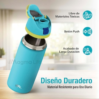 Foto 3 | Foto 3 | Magma Life Termo Acero Inoxidable 946ml(32oz), Material Seguro Y Resistente, Tapa Con Botón Y Cerradura, Asa Integrada