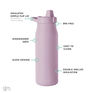 Foto 2 | Foto 2 | Botella De Agua Simple Moderna Filtrada De Acero Inoxidable, 1 Litro, Color Lavanda - Venta Internacional.
