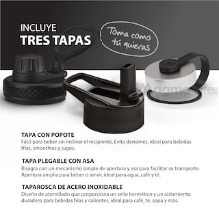 Foto 4 | Foto 4 | Magma Life Termo Para Café Y Agua 40 Oz Acero Inoxidable Con 3 Tapas Olive