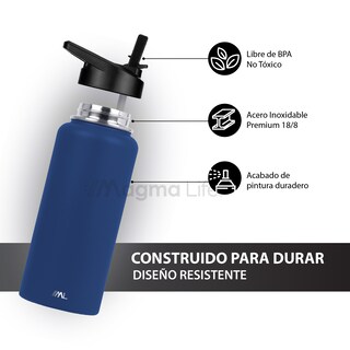 Foto 3 | Foto 3 | Magma Life Termo 32oz Navy Acero Inoxidable Con 3 Tapas Ideal Para Café Y Agua Conserva Temperatura