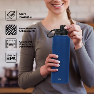 Foto 6 | Foto 6 | Magma Life Termo 32oz Navy Acero Inoxidable Con 3 Tapas Ideal Para Café Y Agua Conserva Temperatura