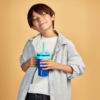 Foto 4 | Foto 4 | Termo Doble Pared Con Popote Azul Para Niños