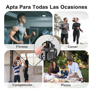 Foto 3 | Foto 3 | Botella De Agua Deportiva Gimnasio Grande Con Pajita Asa 3l Eo Safe Importsesi-20588 Negro