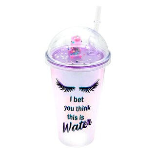 Foto 1 | Foto 1 | Vaso Con Popote Y Tapa De Cúpula Con Imagen De Pestañas