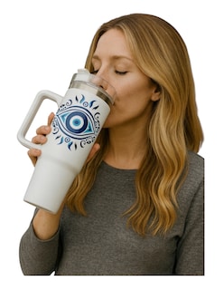 Foto 4 | Foto 4 | Termo De Acero Inoxidable Color Blanco Ojo Turco 30 Oz