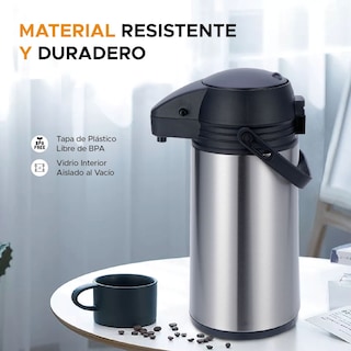 Foto 6 | Foto 6 | Termo Dispensador De Acero Inoxidable Con Interior De Vidrio Dolcatti De 1.9 L Con Botón Despachador