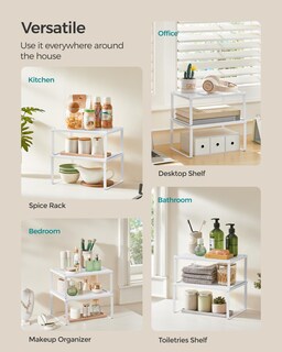 Foto 6 | Foto 6 | Set De 2 Unidades De Metal Spice Rack Songmics Ukcs01wt, Color Blanco - Venta Internacional.