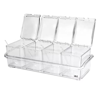 Foto 1 | Foto 1 | Especieros Salsera Organizador Azucarero Cocina 4 Piezas Transparente