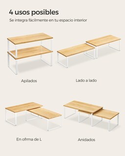 Foto 7 | Foto 7 | Especiero De Cocina Songmics Mkcs200w01, 2 Niveles, Blanco/beige