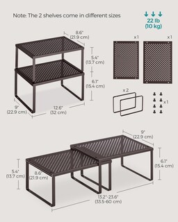 Foto 2 | Foto 2 | Set De 2 Unidades Spice Rack Para Armarios Y Estanterías Songmics, Color Marrón - Venta Internacional.