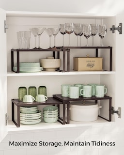 Foto 4 | Foto 4 | Set De 2 Unidades Spice Rack Para Armarios Y Estanterías Songmics, Color Marrón - Venta Internacional.