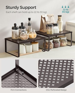 Foto 5 | Foto 5 | Set De 2 Unidades Spice Rack Para Armarios Y Estanterías Songmics, Color Marrón - Venta Internacional.