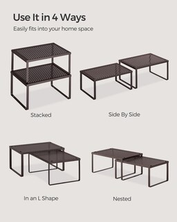 Foto 7 | Foto 7 | Set De 2 Unidades Spice Rack Para Armarios Y Estanterías Songmics, Color Marrón - Venta Internacional.