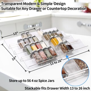Foto 3 | Foto 3 | Organizador De Cajones Para Especias Miukaa, Acrílico Transparente, Juego De 4 Niveles, 2 Unidades - Venta Internacional.
