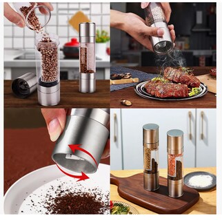 Foto 4 | Foto 4 | Molinillo Doble Cabeza Sal Pimienta Manual Moledor 2 Piezas