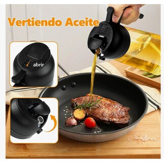 Foto 4 | Foto 4 | 2 Dispensador Botellas Para Aceite 2en1 470ml Negro + Blanco