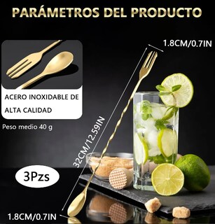 Foto 2 | Foto 2 | Cucharas Mezcladoras de Acero Inoxidable 3 Piezas
