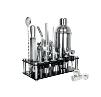 Foto 1 | Foto 1 | Kit De Coctelería 25pcs Bartender Con Soporte 750ml Malubero color Plata