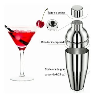 Foto 2 | Foto 2 | Kit De Coctelería 25pcs Bartender Con Soporte 750ml Malubero color Plata