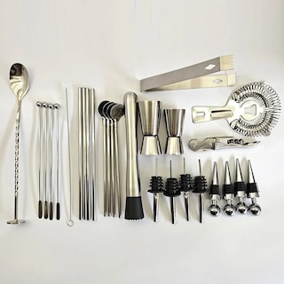Foto 2 | Foto 2 | Kit Soporte Giratorio Coctelera 30pcs Malubero color Dorado