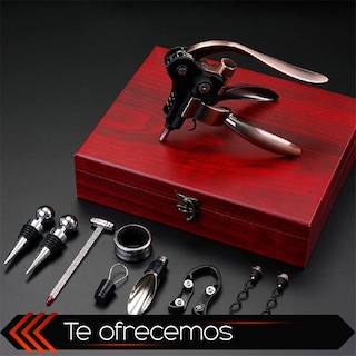 Foto 2 | Foto 2 | Chic-fantasy Juego De Accesorios Para Vino, Set Para Vino Caja De Madera