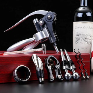 Foto 5 | Foto 5 | Chic-fantasy Juego De Accesorios Para Vino, Set Para Vino Caja De Madera