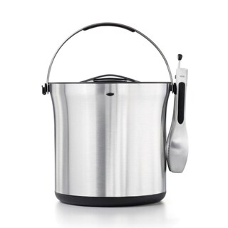 Foto 1 | Foto 1 | Juego De Cubos De Hielo Oxo De Acero Inoxidable Cepillado Con Pinzas De 4 Litros - Venta Internacional.