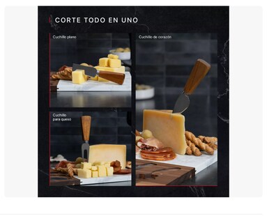 Foto 4 | Foto 4 | Tabla Madera Y Mármol + Cuchillos Picar Queso Xtellar
