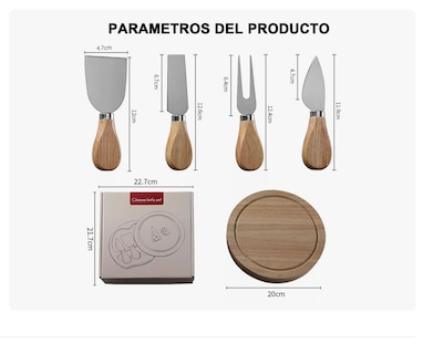 Foto 4 | Foto 4 | Tabla De Quesos Personalizada Grabado Madera Y Utensilios Xtellar
