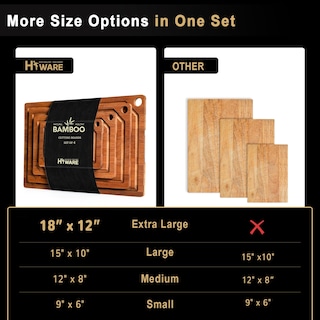 Foto 7 | Foto 7 | Juego De Tablas De Cortar Hiware Bamboo Con Ranura Para Jugo, 4 Piezas - Venta Internacional.