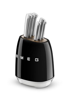 Foto 1 | Foto 1 | Juego De Cuchillos Smeg De Acero Inoxidable Con Bloque De Madera De Acacia - Venta Internacional.