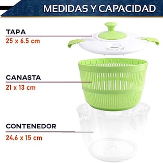 Foto 2 | Foto 2 | Secadora de Verduras Giratorio Colador Integrado Chic Fantasy color Verde