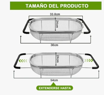 Foto 3 | Foto 3 | Colador Xtellar Rectangular De Acero Inoxidable Extensible