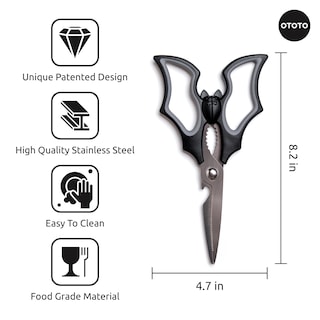 Foto 5 | Foto 5 | Tijeras De Cocina Ototo Elizabat Para Halloween Diseño Gótico Bonito Murciélago - Venta Internacional.