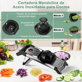 Foto 2 | Foto 2 | Cortador Xtellar De Mandolina, Rebanador Y Rallador Acero Y 5 Cuchillas Color Negro