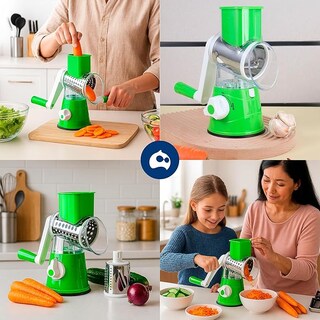 Foto 4 | Foto 4 | Rallador De Verduras Manual 3 En 1 Rayador Multifuncional Bluelander (verde)