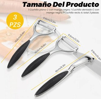 Foto 2 | Foto 2 | Juego De 3 Peladores Xtellar Premium De Acero Inoxidable Para Frutas Y Verduras