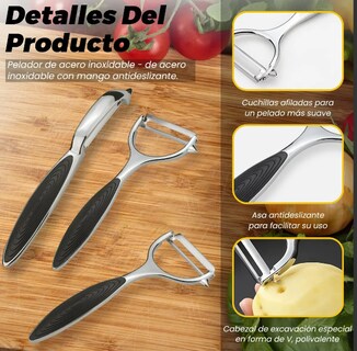 Foto 3 | Foto 3 | Juego De 3 Peladores Xtellar Premium De Acero Inoxidable Para Frutas Y Verduras