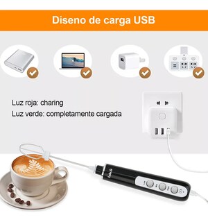 Foto 5 | Foto 5 | Espumador De Leche Y Café Eléctrico 3 Velocidades Negro