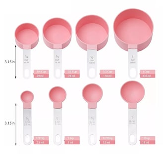 Foto 2 | Foto 2 | Tazas Medidoras y Cucharas de Repostería Malubero color Rosa 8 PZAS