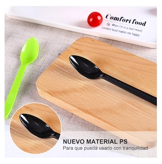 Foto 5 | Foto 5 | Cucharas De Plástico Cucharas Desechables Para Refrescos 200 Pzs Colores