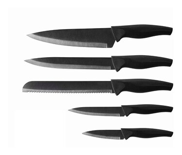 Foto 1 | Foto 1 | Juego de Cuchillos de Cocina Multifuncional Negro