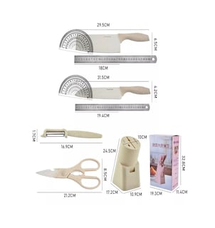 Foto 3 | Foto 3 | Juego de Cuchillos de Acero Inoxidable Belug 6 Piezas Crema