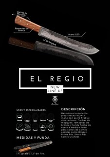 Foto 3 | Foto 3 | Cuchillo Artesanal de Acero El Regio Sierra Jabalí 43 cm color Acero y Mango de Madera