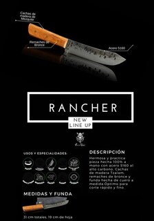 Foto 3 | Foto 3 | Cuchillo Artesanal de Acero Rancher Sierra Jabalí 31 cm Acero y Madera