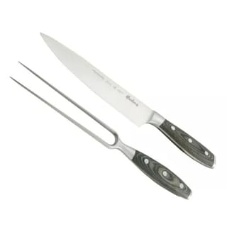Foto 1 | Foto 1 | Cuchillo Y Trinche Asador Hudson Mango Madera 20cm Inoxidable
