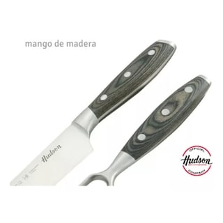 Foto 3 | Foto 3 | Cuchillo Y Trinche Asador Hudson Mango Madera 20cm Inoxidable