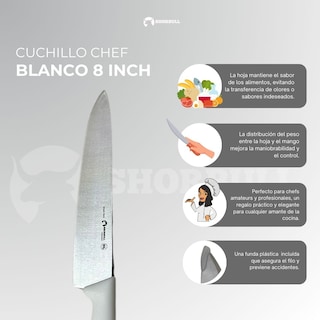 Foto 6 | Foto 6 | Cuchillo Chef Blanco 8'' Shorbull
