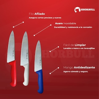 Foto 3 | Foto 3 | Kit Cuchillo Chef 12'' Multicolor Shorbull